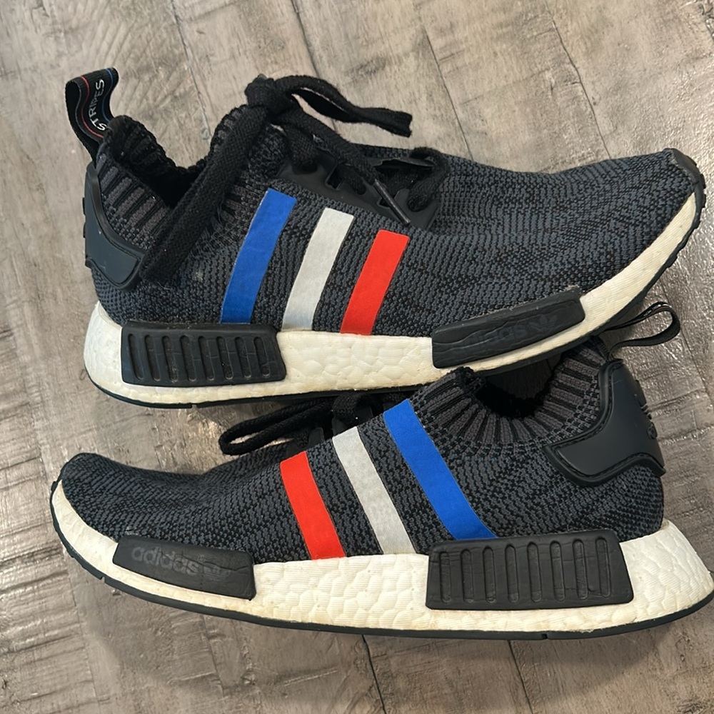 Adidas NMD R1 PrimeKnit Tri Color Black 3 Stripes Boost Excellent Condition